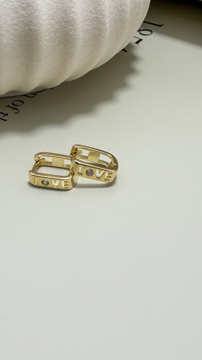 Love Letter CZ Huggie Earrings - Velani Jewelry