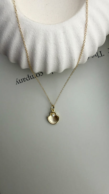 Velani Jewelry Mini Shell Pearl Necklace