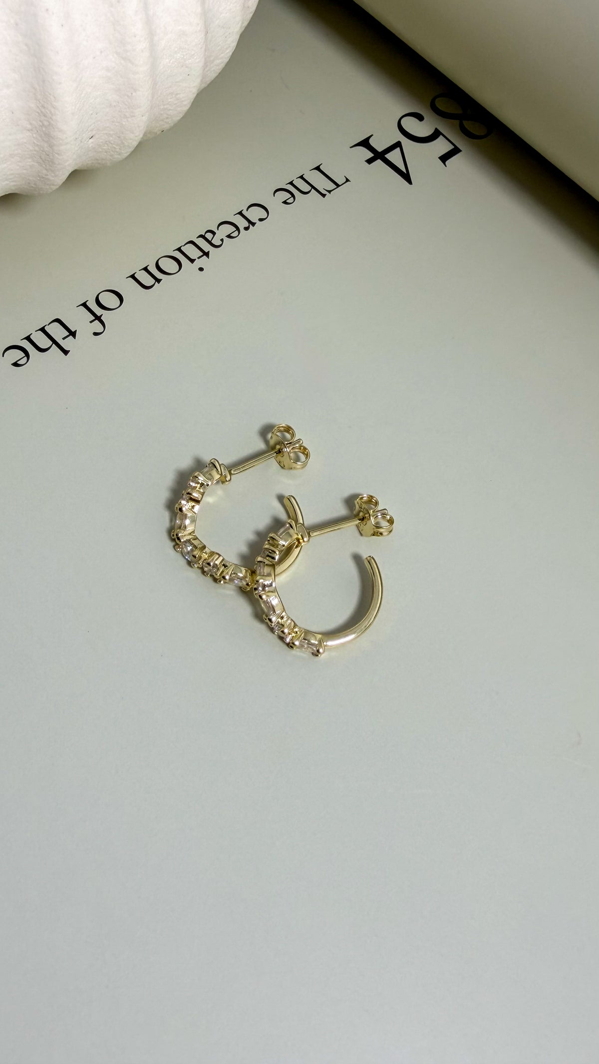 Curva Marquise Half Hoop Earrings - Velani Jewelry