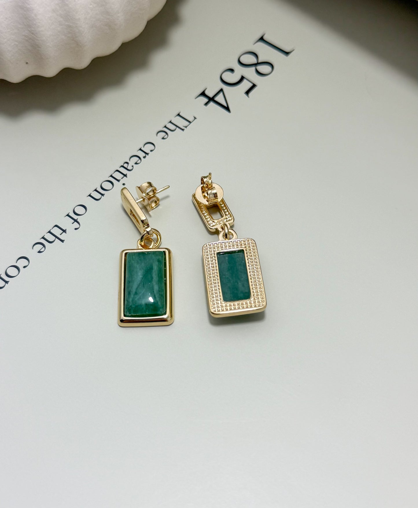 Velani Jewelry Verde Forma Dangling Earrings