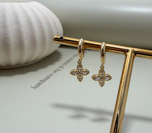 Marquise Blossom Huggies - Velani Jewelry
