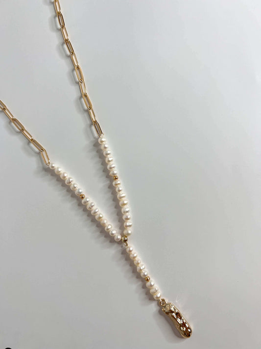 Velani Bella Necklace with Hammered Drop