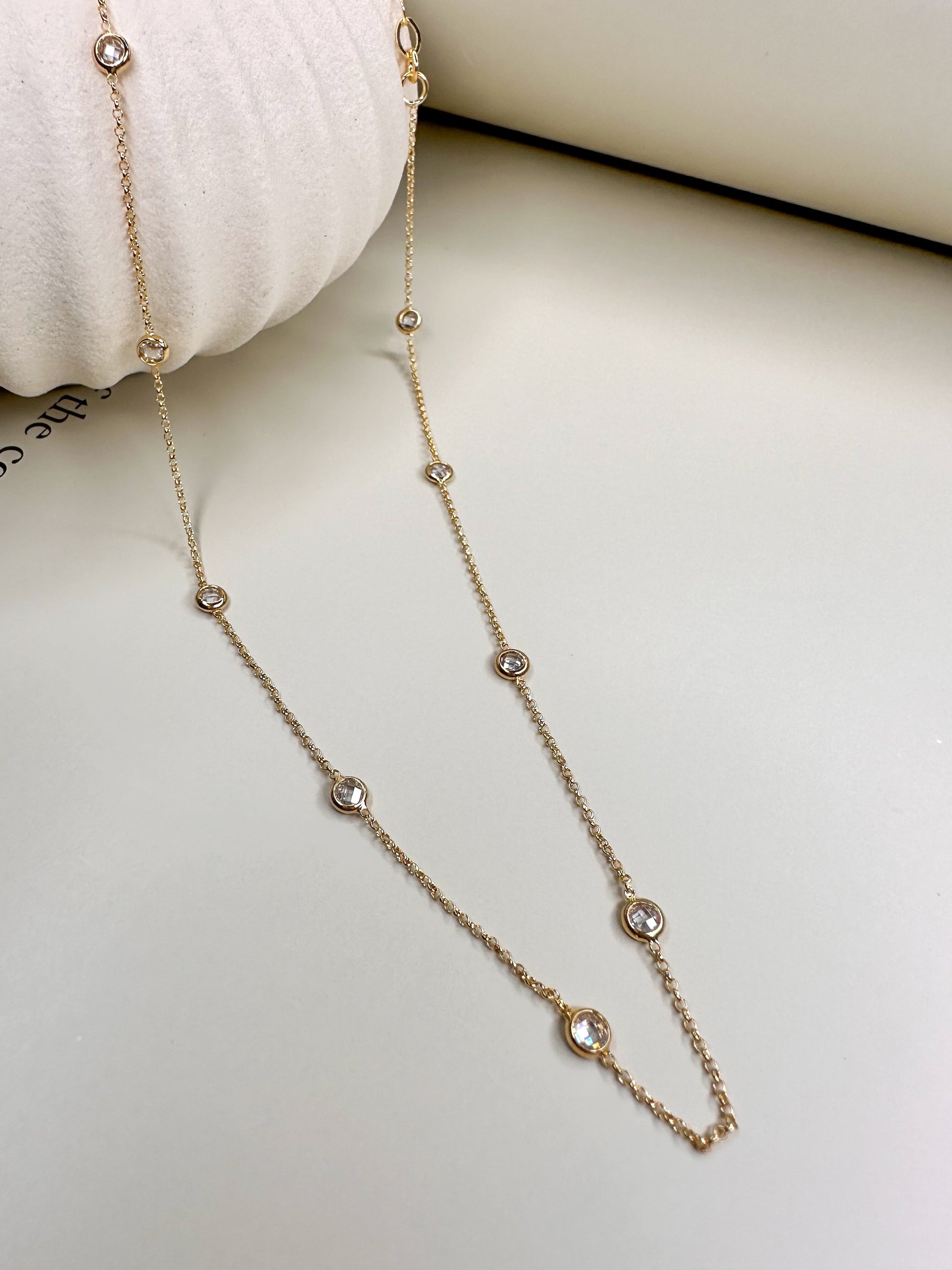 Velani Bezel CZ Dainty Necklace