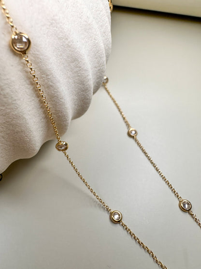 Velani Bezel CZ Dainty Necklace