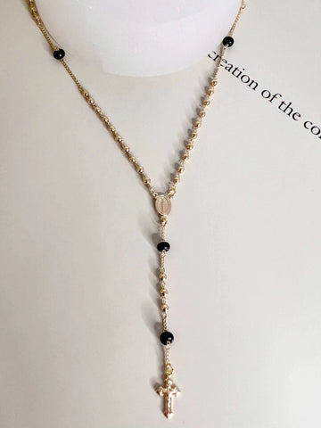 Velani Black Beads Rosary Necklace, a unique and stylish choice for Seattle fashion.