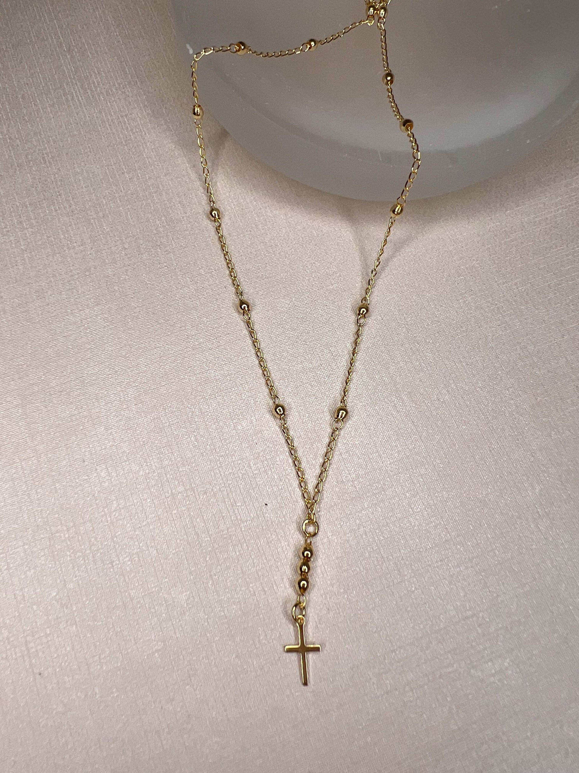 Velani Cross Beaded Necklace