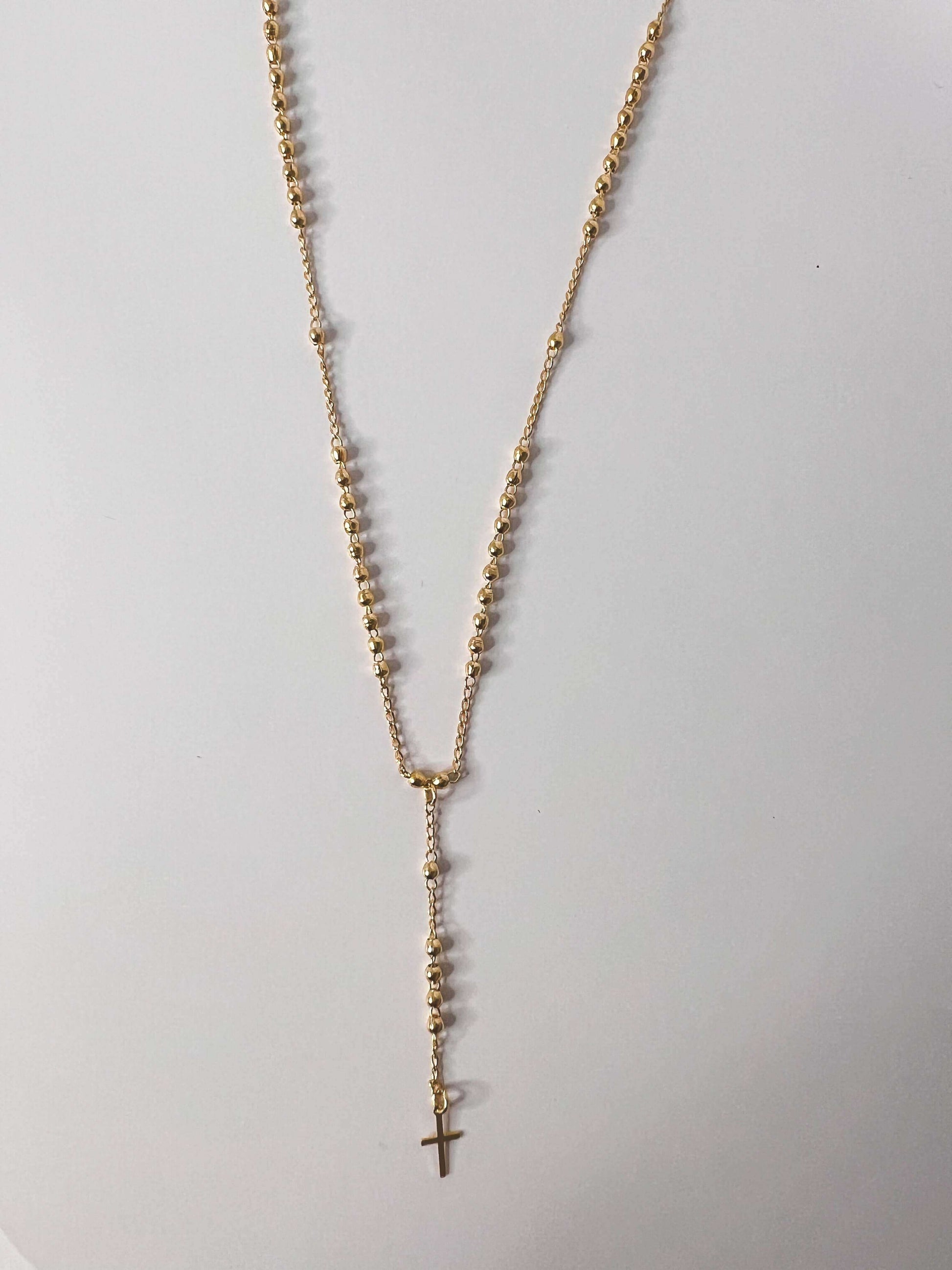 Velani Dainty Cross Rosary Necklace