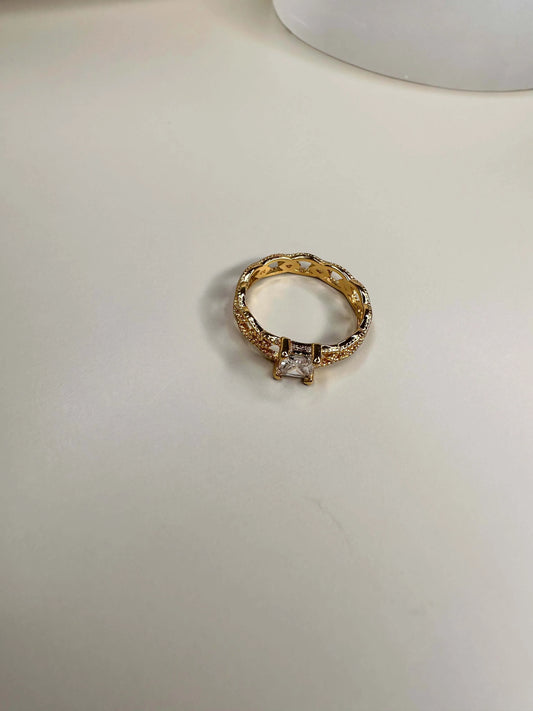 Velani Design Ring with Solitaire Square CZ