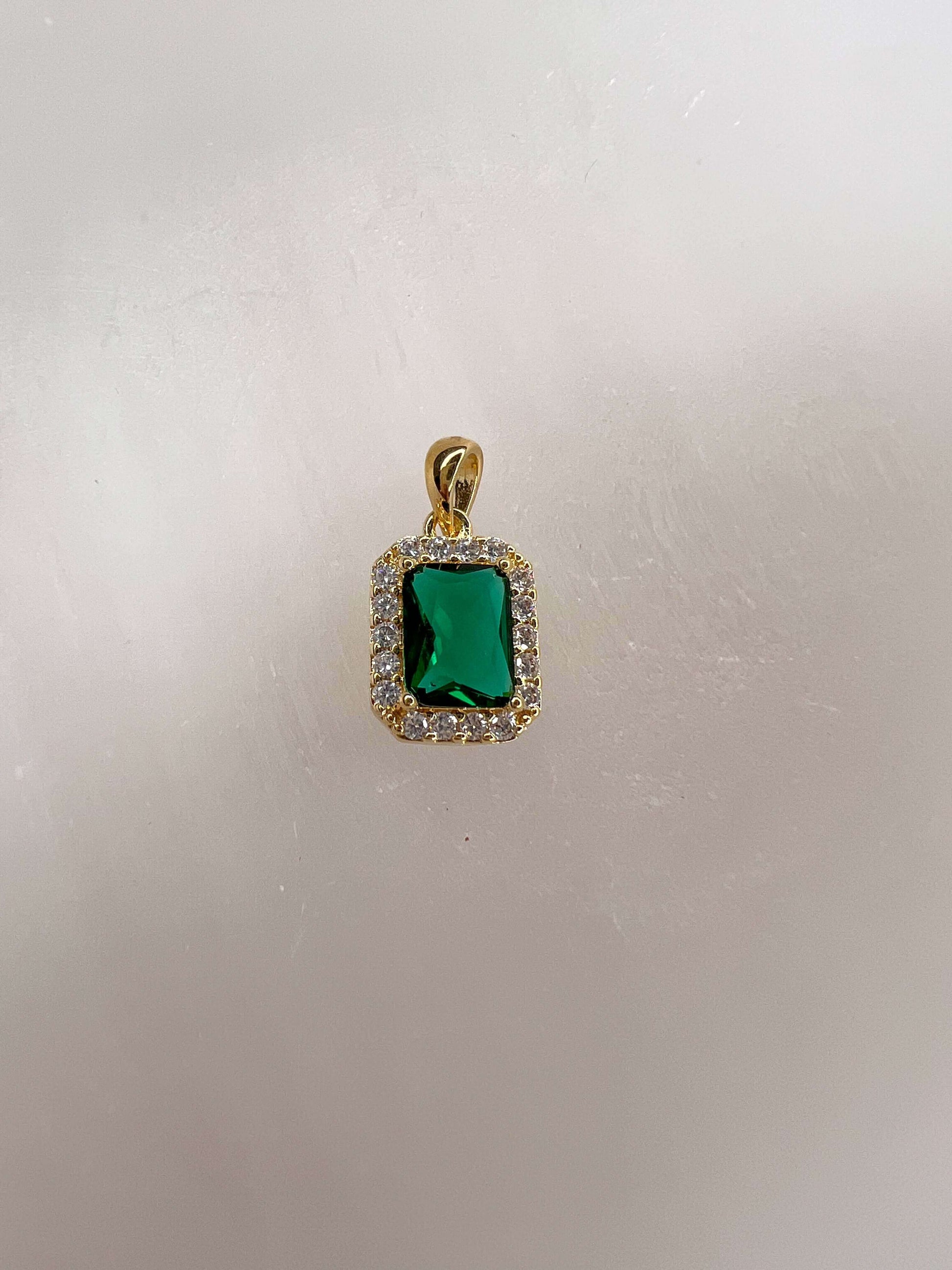 Velani Emerald Pendant with Cubic Zirconia