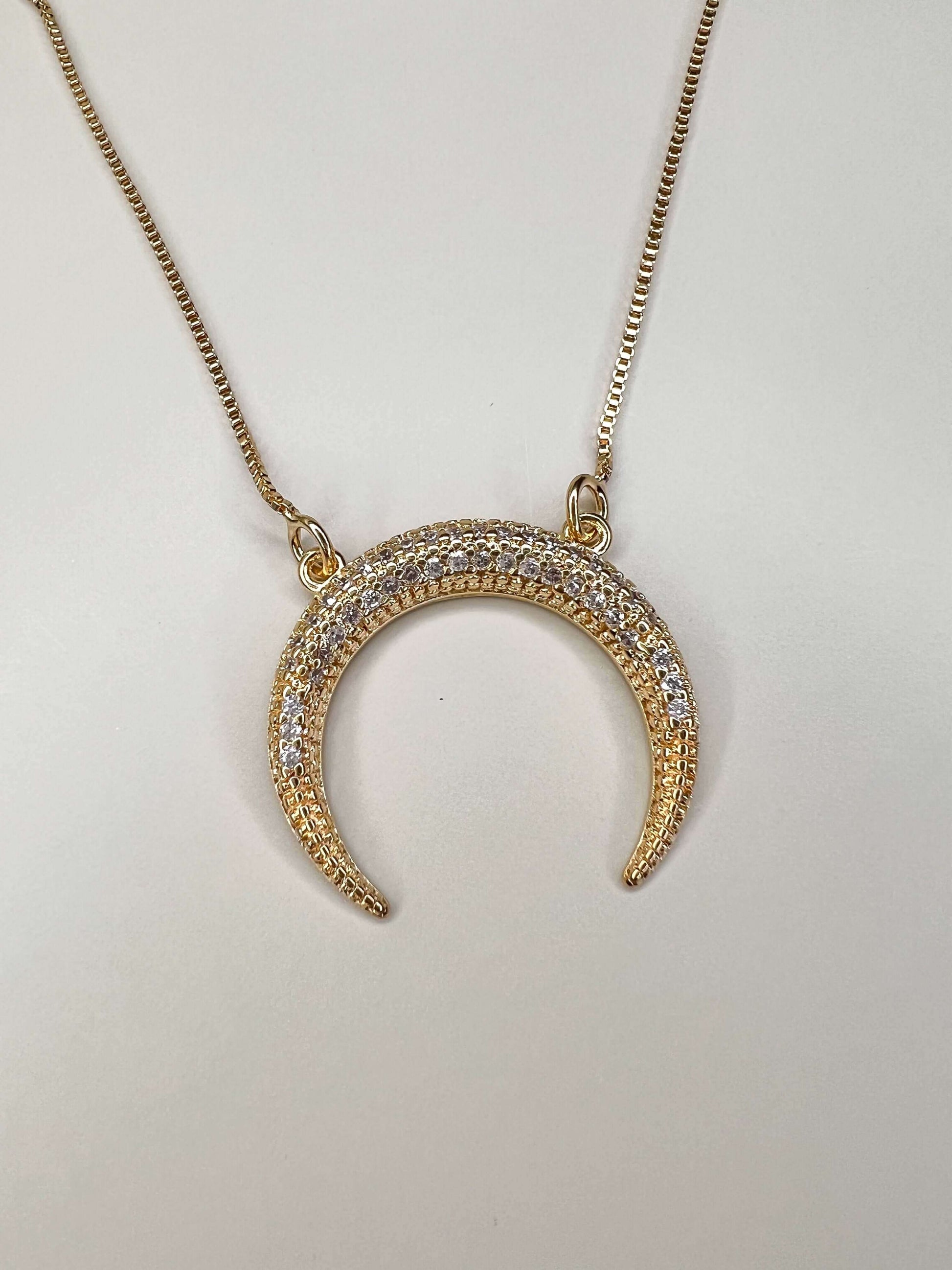 Velani Inverted Crescent Moon Necklace