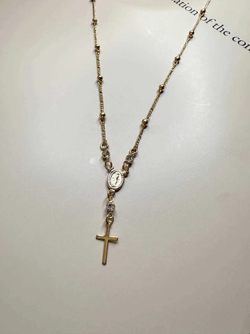 Velani 3 CZ Rosary Necklace, a stylish and durable religious necklace for Seattle.