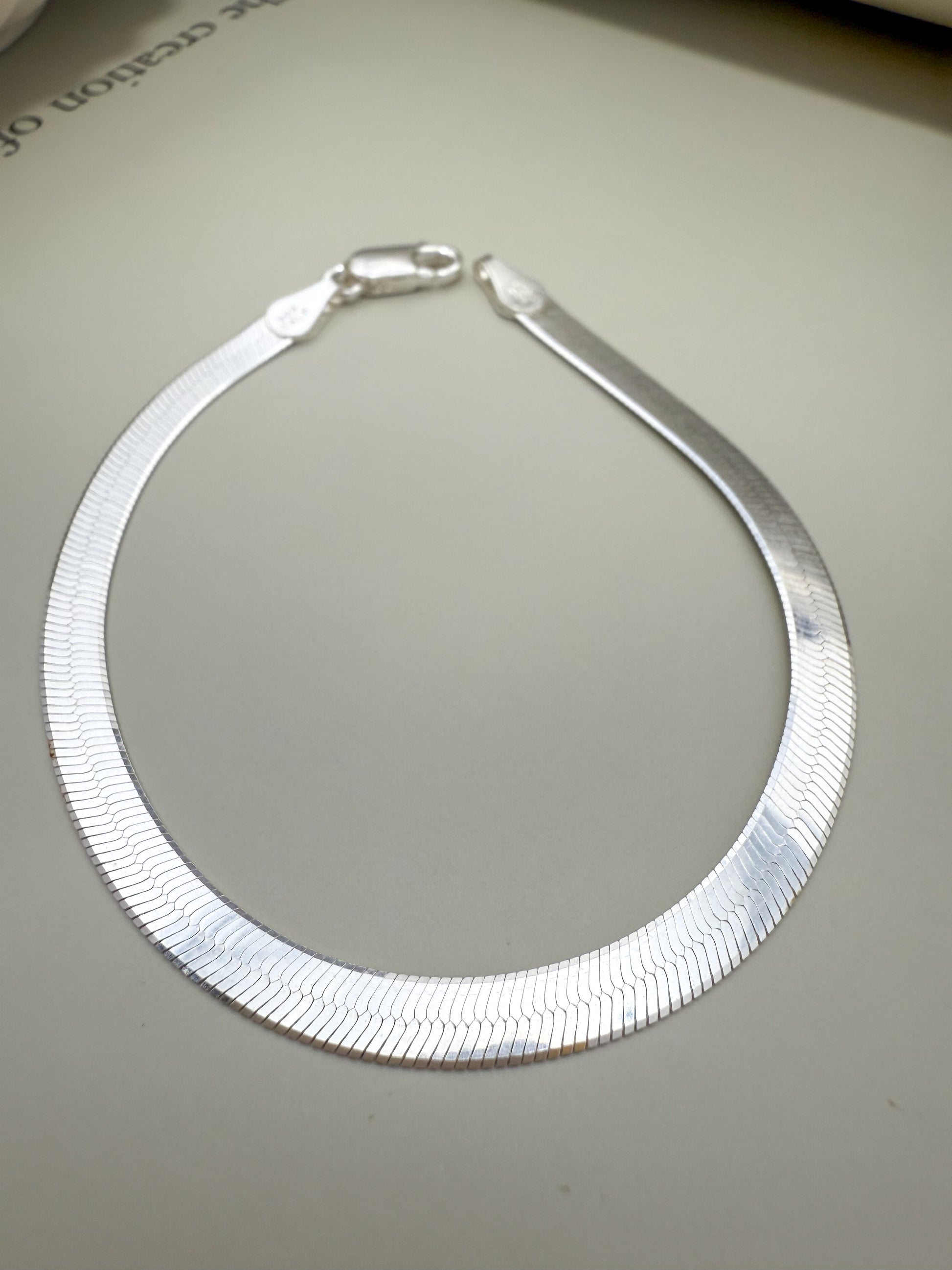 Velani Jewelry 4mm Herringbone Bracelet - Sterling Silver