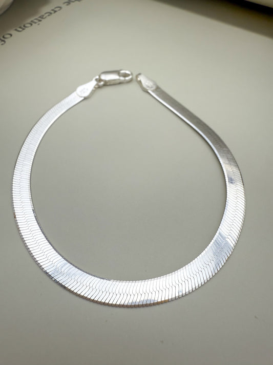 Velani Jewelry 4mm Herringbone Bracelet - Sterling Silver