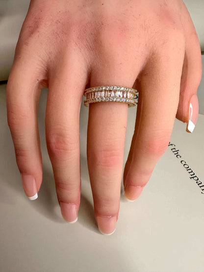 Velani Jewelry Baguette and Pave CZ Ring