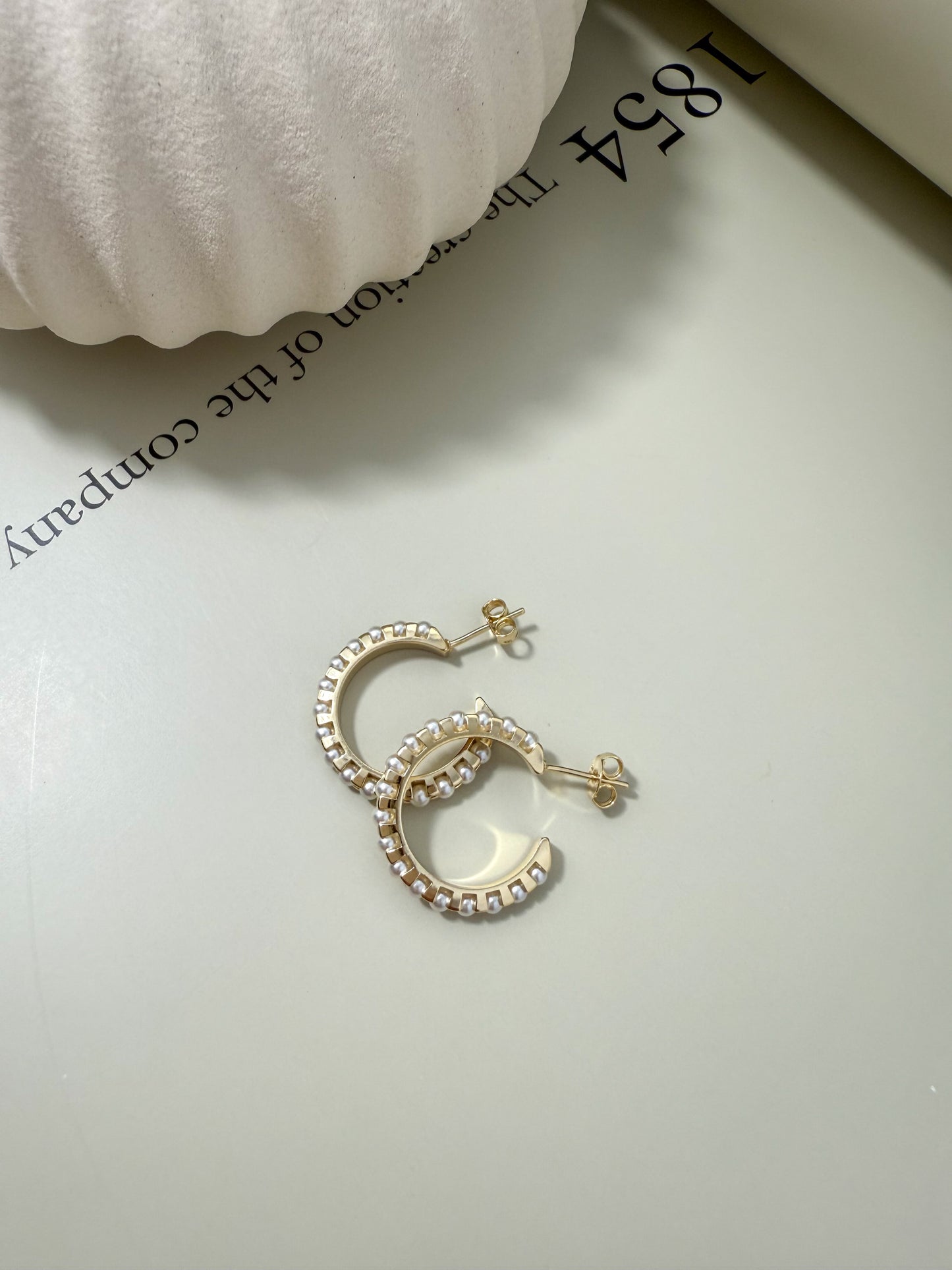 Velani Jewelry C Hoop Pearl Earrings