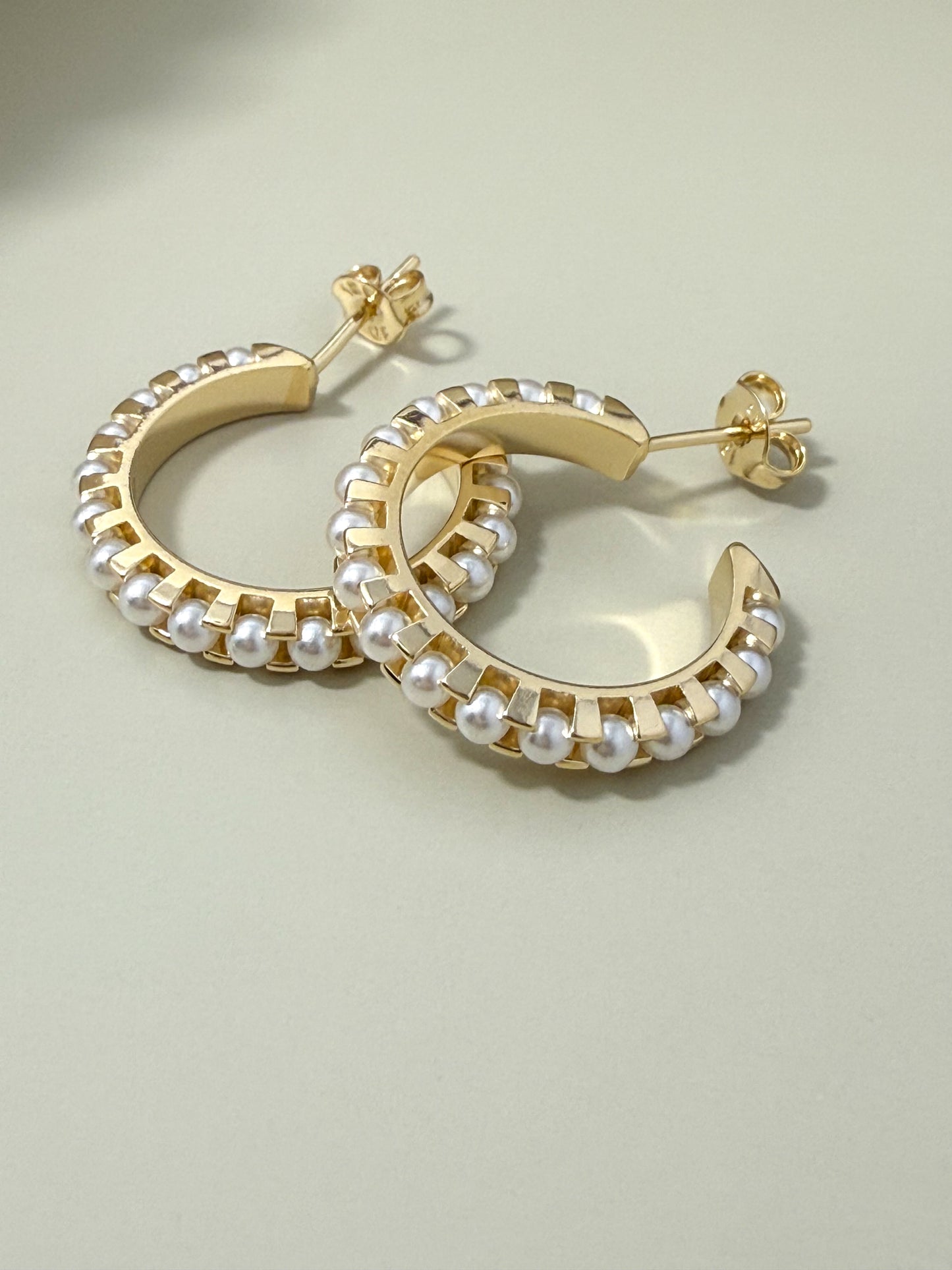 Velani Jewelry C Hoop Pearl Earrings