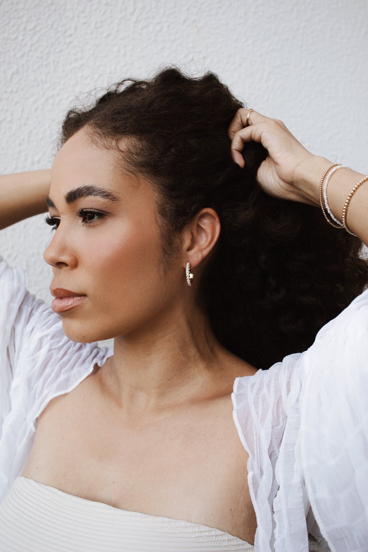 Velani Jewelry C Hoop Pearl Earrings