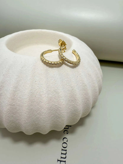 Velani Jewelry Dainty CZ Half Hoop Earrings
