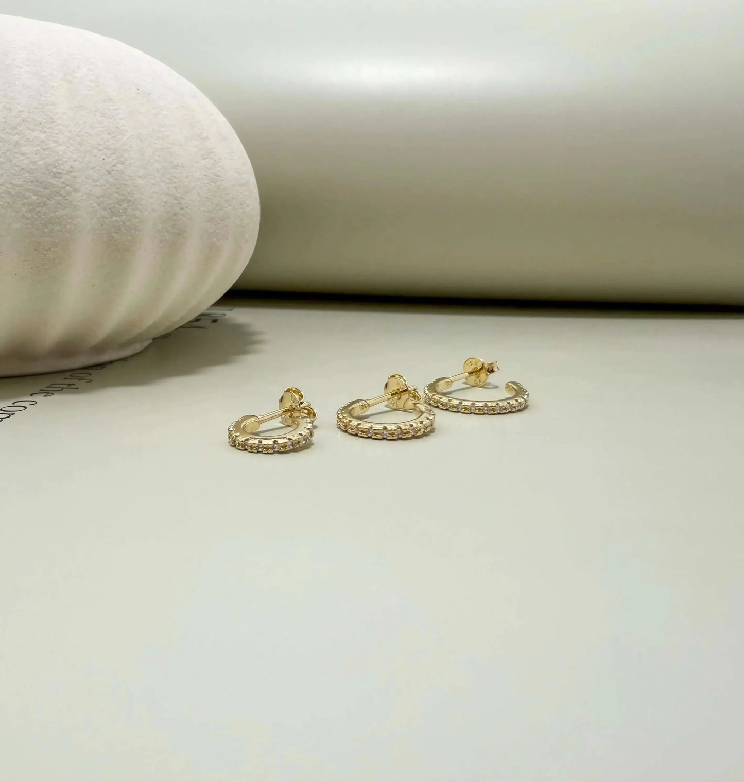 Velani Jewelry Dainty CZ Half Hoop Earrings