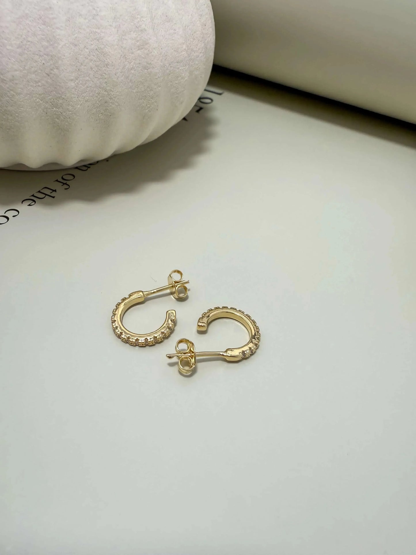 Velani Jewelry Dainty CZ Half Hoop Earrings