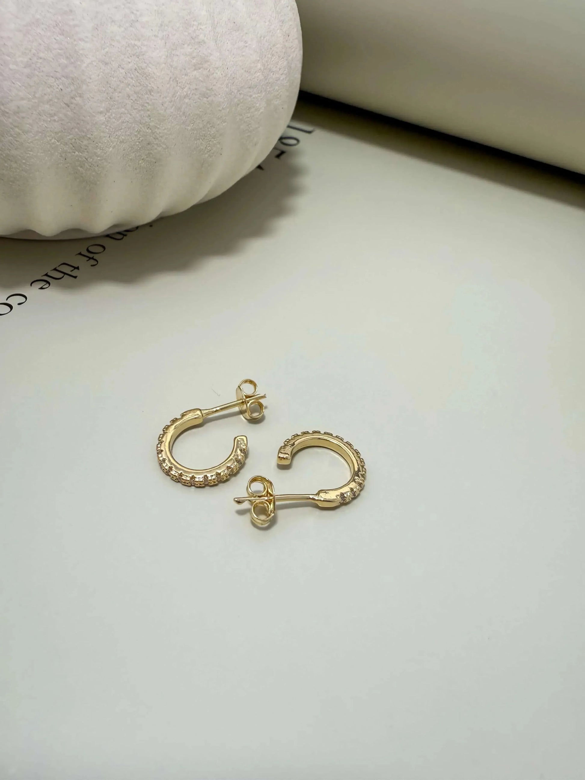 Velani Jewelry Dainty CZ Half Hoop Earrings