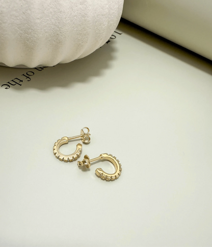 Velani Jewelry Dainty CZ Half Hoop Earrings