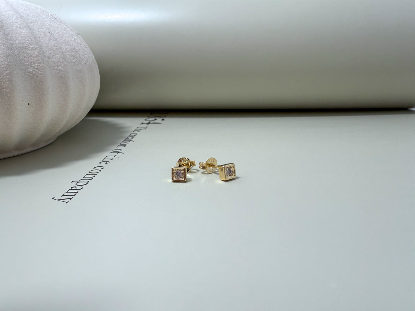 Velani Jewelry Dainty CZ Square Stud Earrings