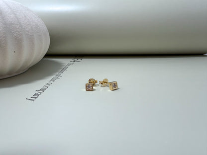 Velani Jewelry Dainty CZ Square Stud Earrings