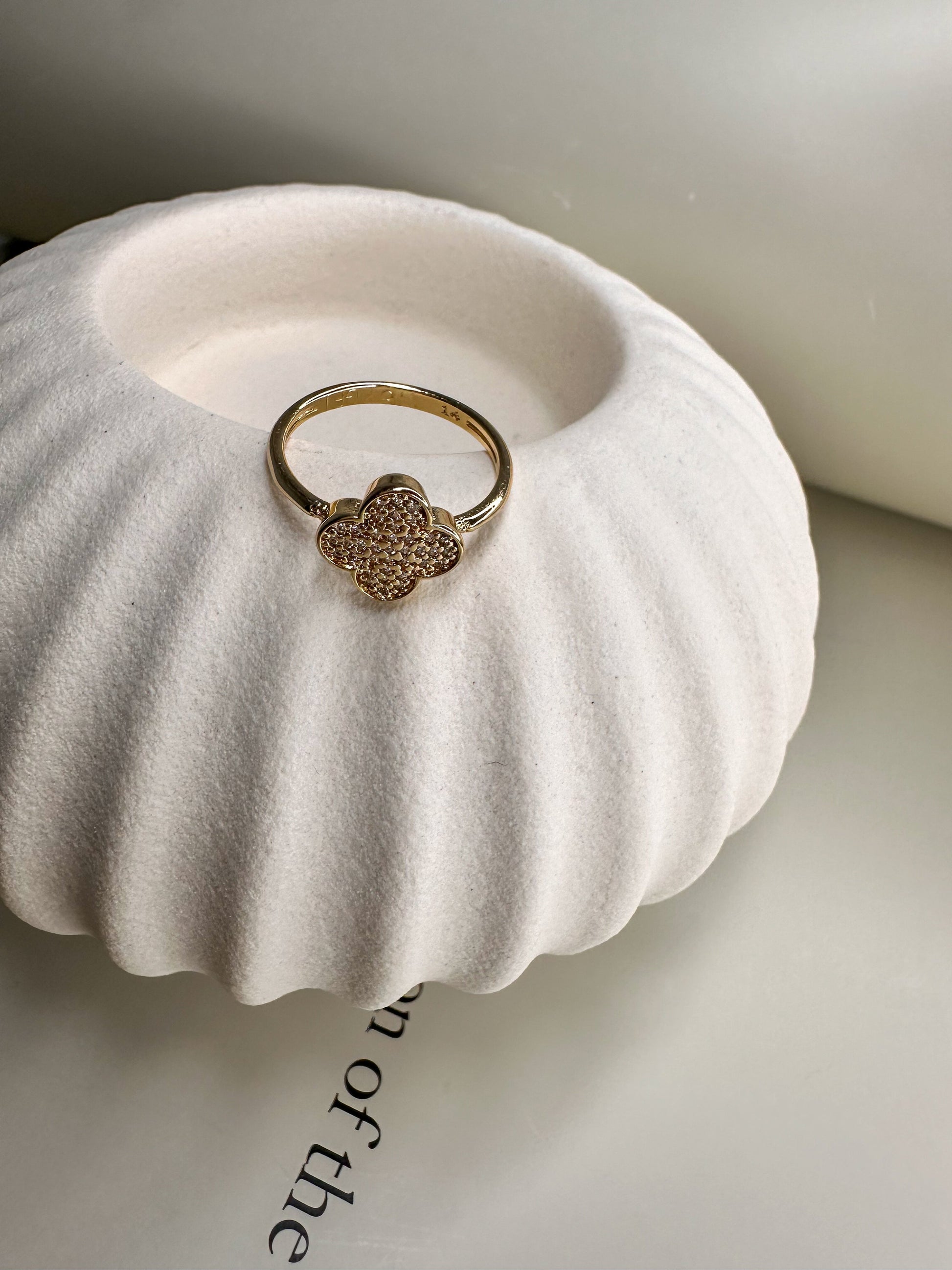 Velani Jewelry Dainty Clover Ring