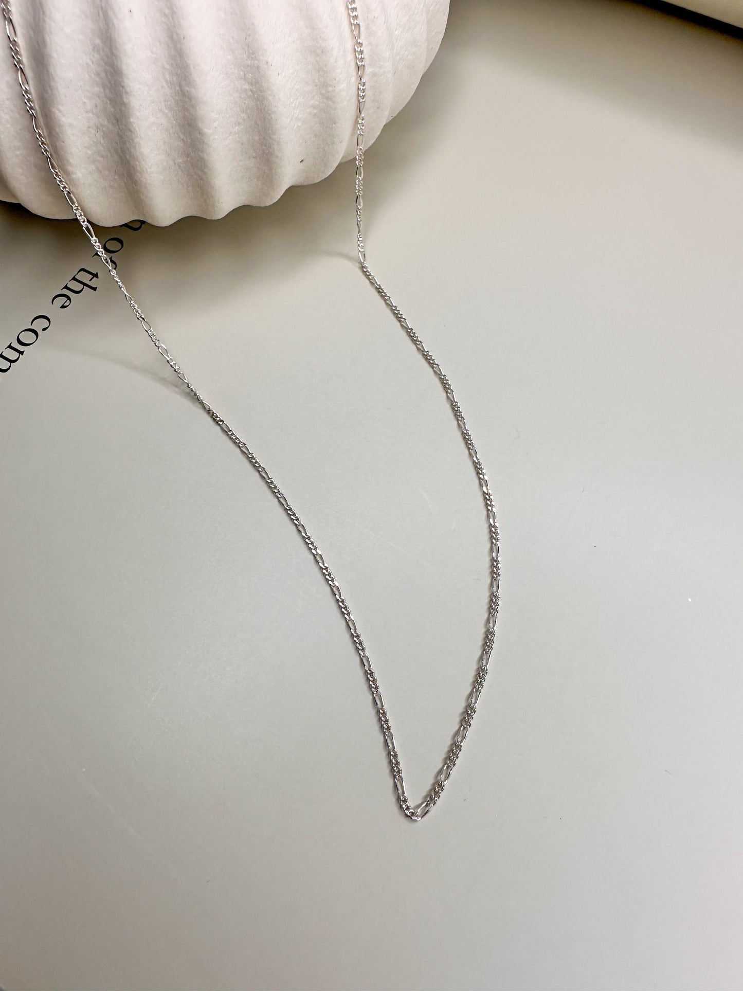 Velani Jewelry Dainty Figaro Necklace in sterling silver, nickel-free and waterproof, handcrafted in Brazil.