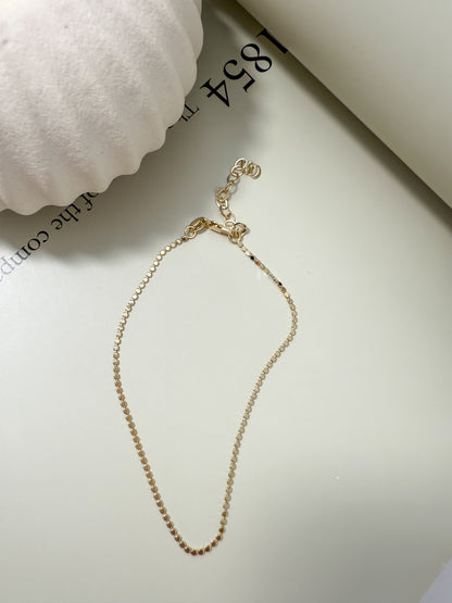 Velani Jewelry Dainty Flat Ball Anklet