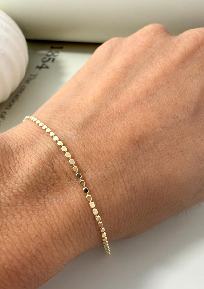 Velani Jewelry Dainty Flat Ball Bracelet