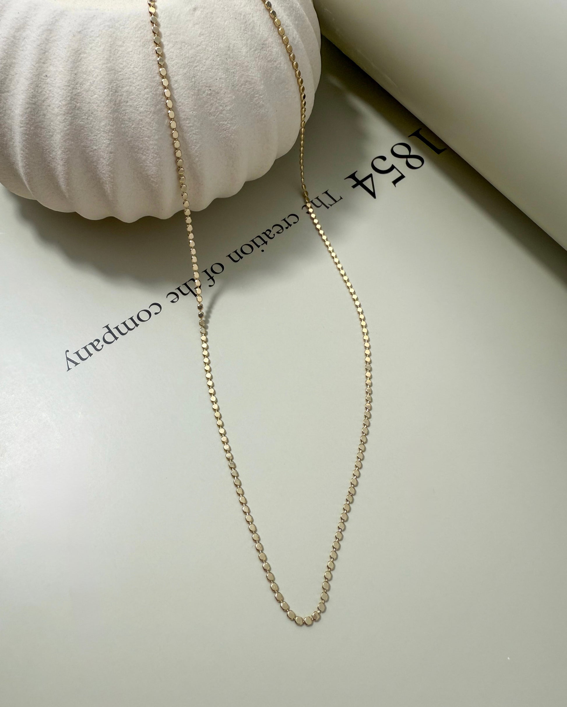 Velani Jewelry Dainty Flat Ball Necklace