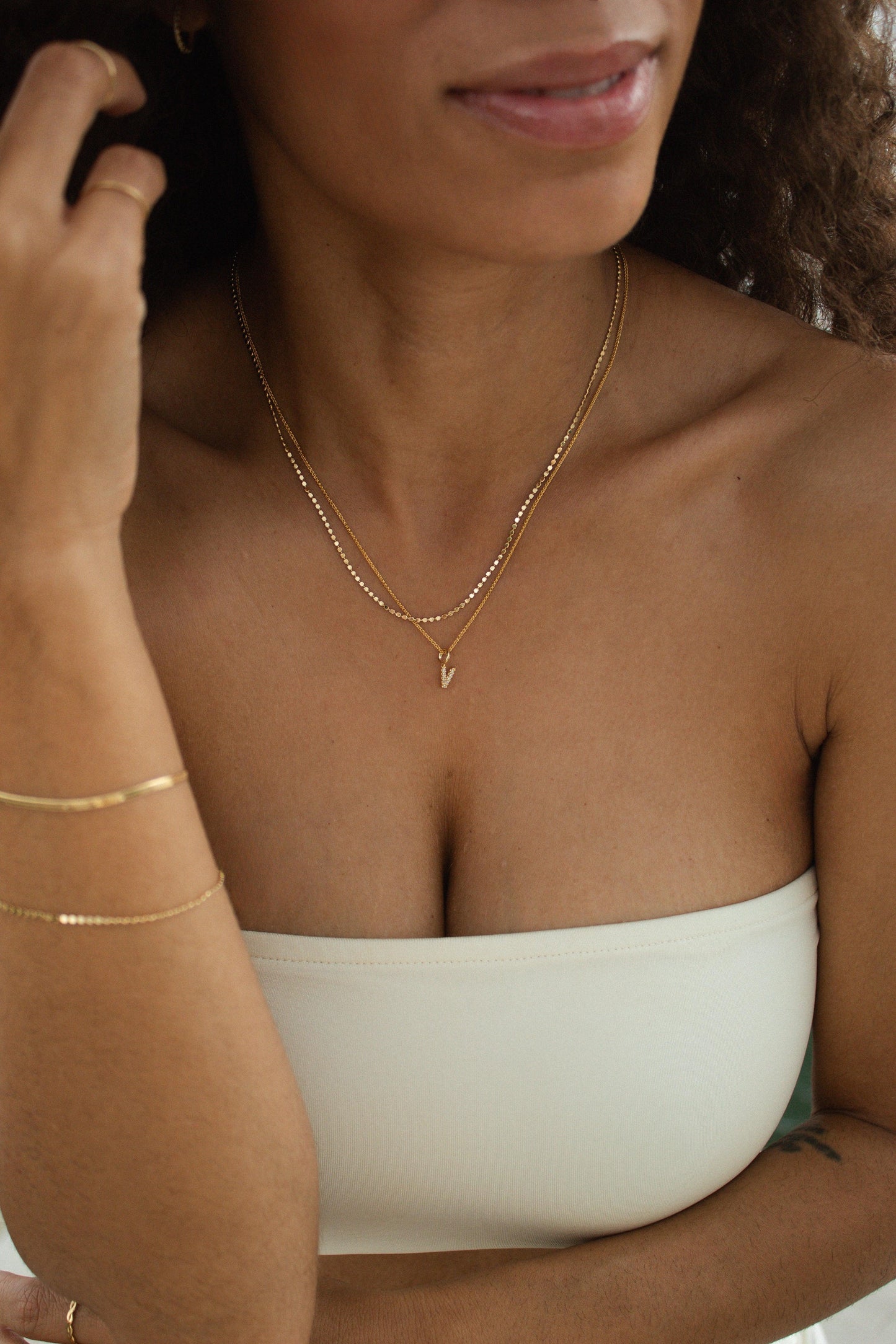 Velani Jewelry Dainty Flat Ball Necklace