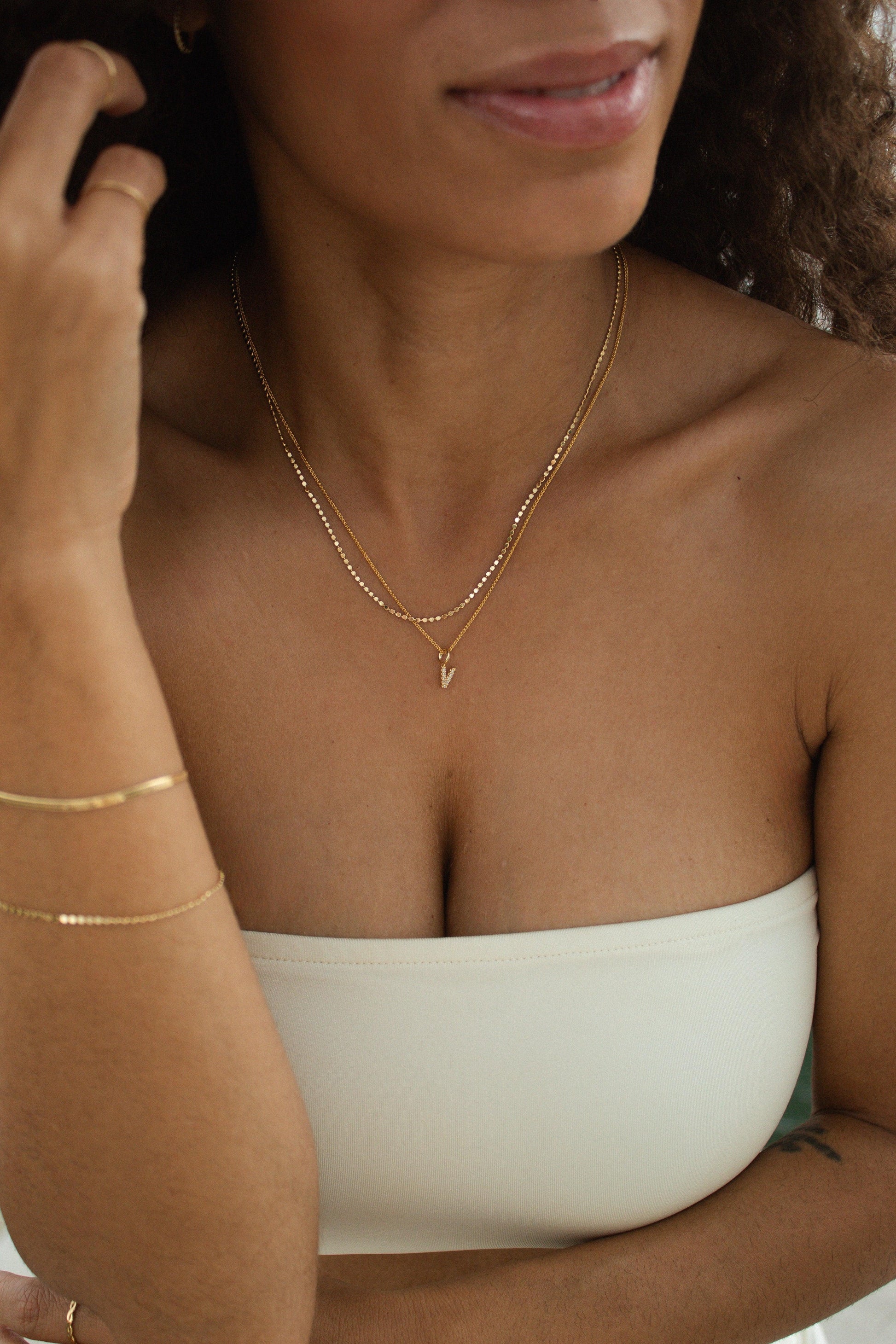 Velani Jewelry Dainty Flat Ball Necklace