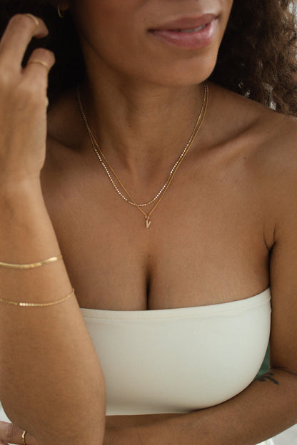 Velani Jewelry Dainty Flat Ball Necklace