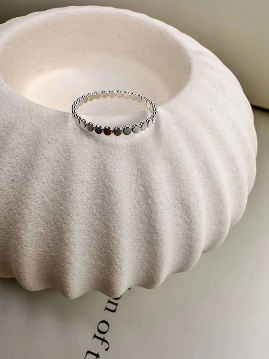 Velani Jewelry Dainty Flat Ball Ring