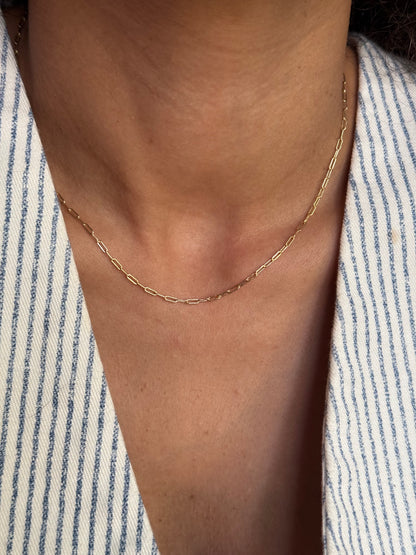 Velani Jewelry Dainty Mini Paperclip Necklace