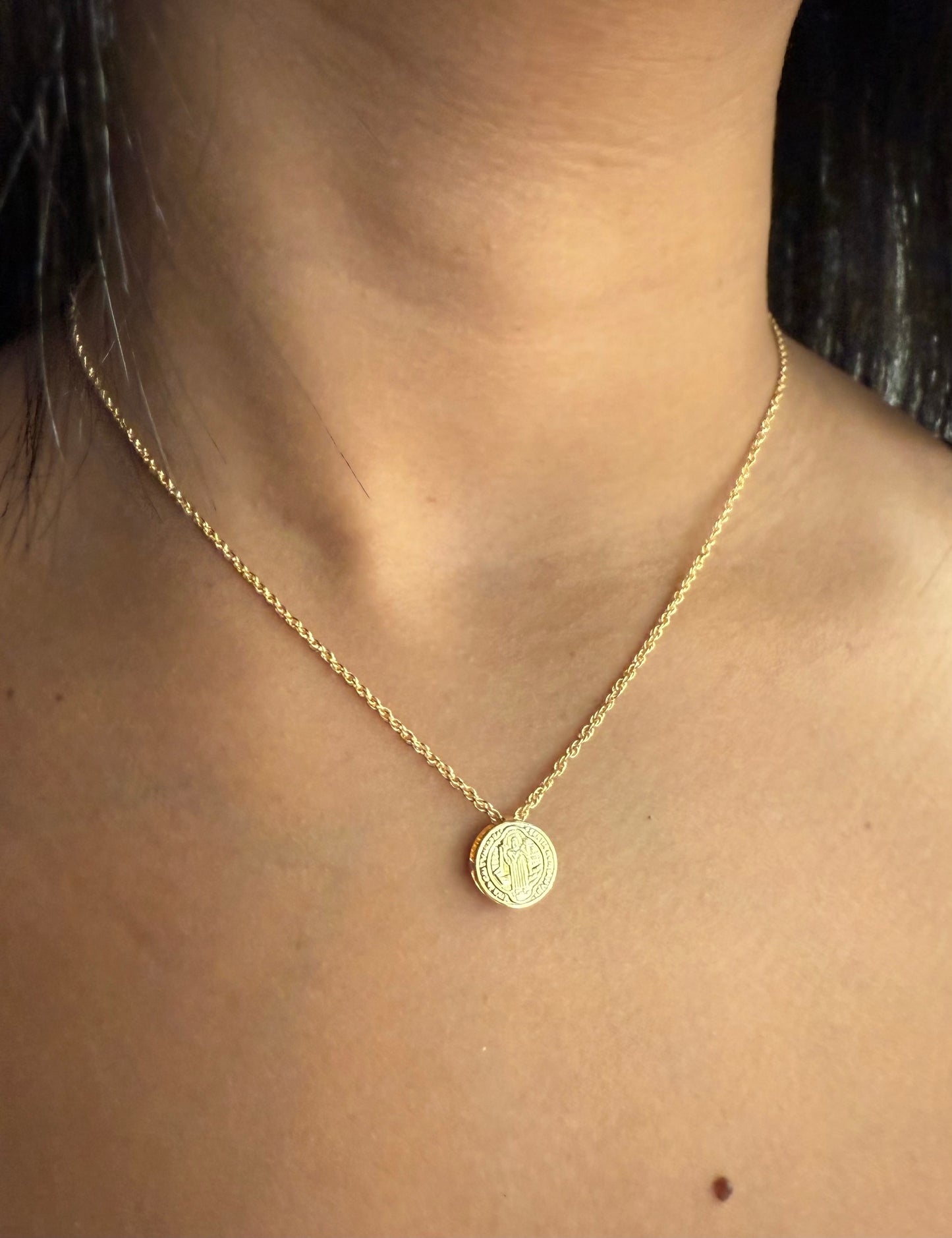 Velani Jewelry Dainty Saint Benedict Necklace