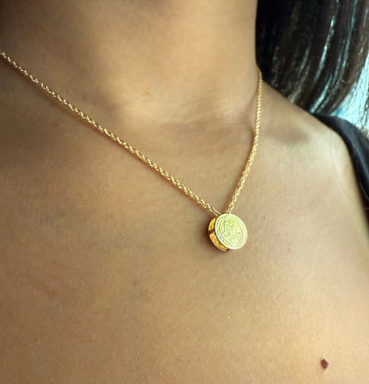 Velani Jewelry Dainty Saint Benedict Necklace
