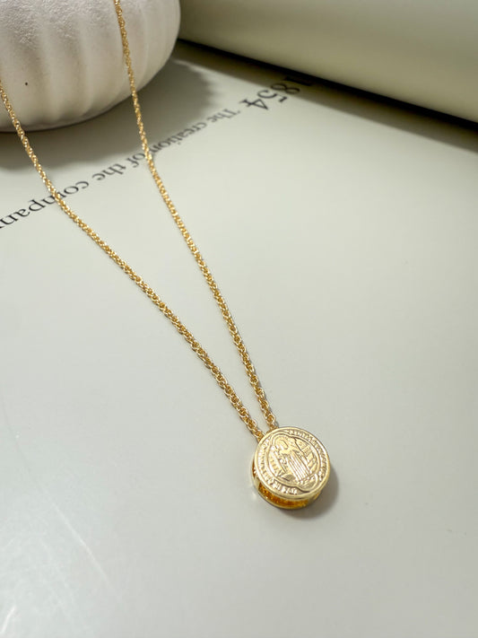 Velani Jewelry Dainty Saint Benedict Necklace