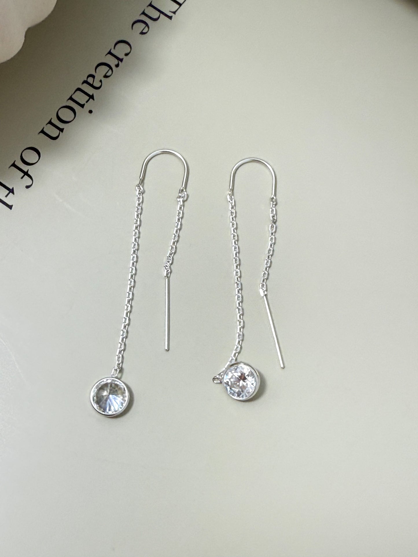Velani Jewelry Dangling Elegance U Threader Earrings with CZ