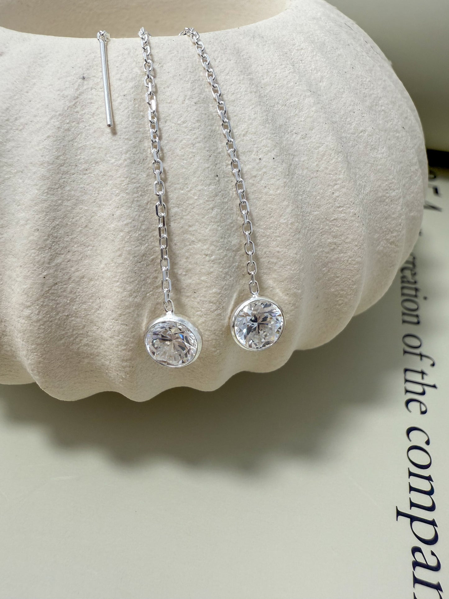 Velani Jewelry Dangling Elegance U Threader Earrings with CZ