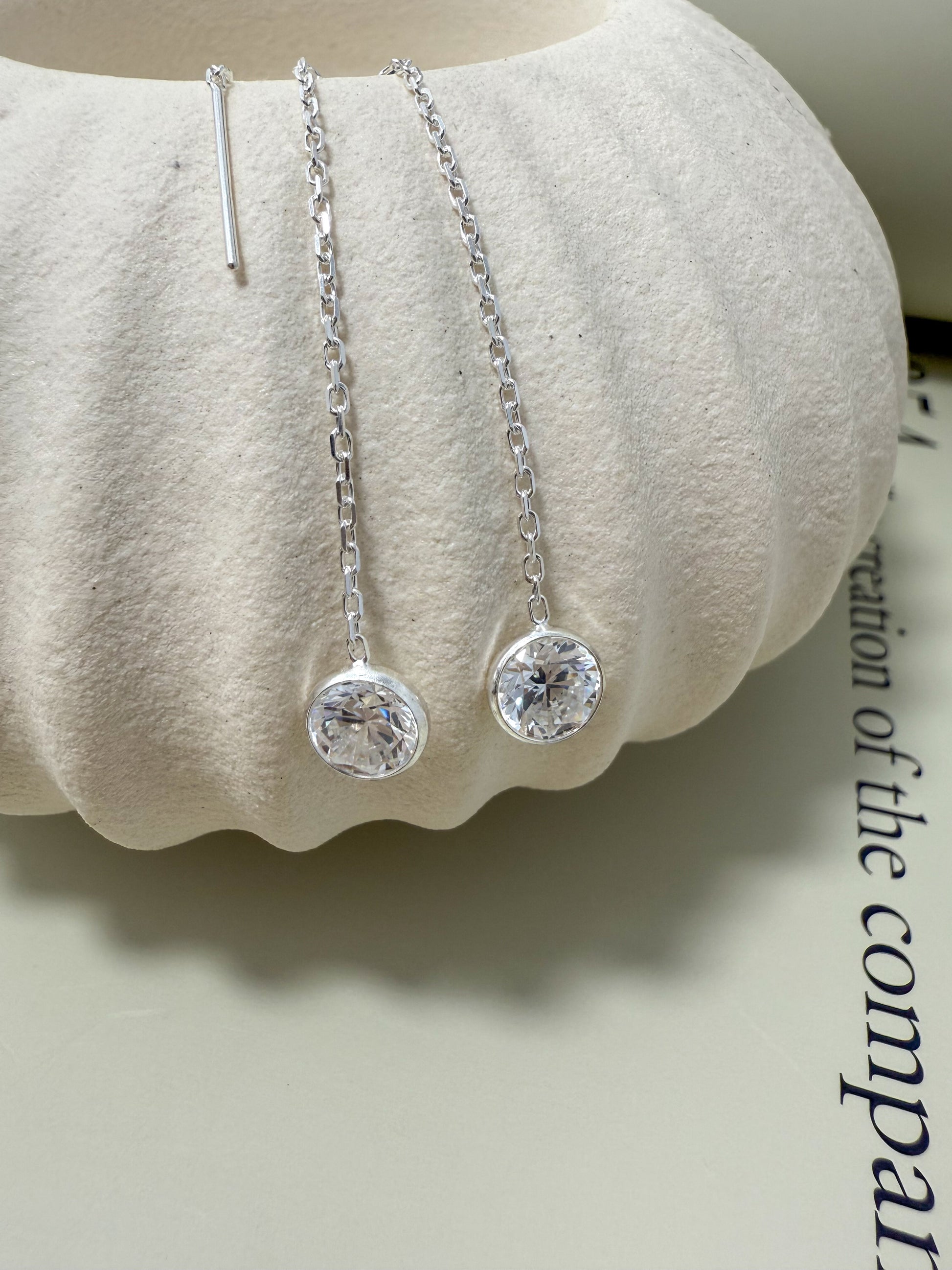 Velani Jewelry Dangling Elegance U Threader Earrings with CZ