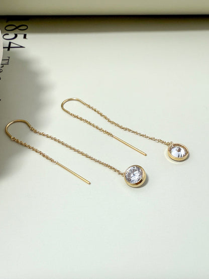 Velani Jewelry Dangling Elegance U Threader Earrings with CZ