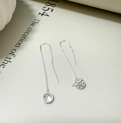 Velani Jewelry Dangling Elegance U Threader Earrings with CZ