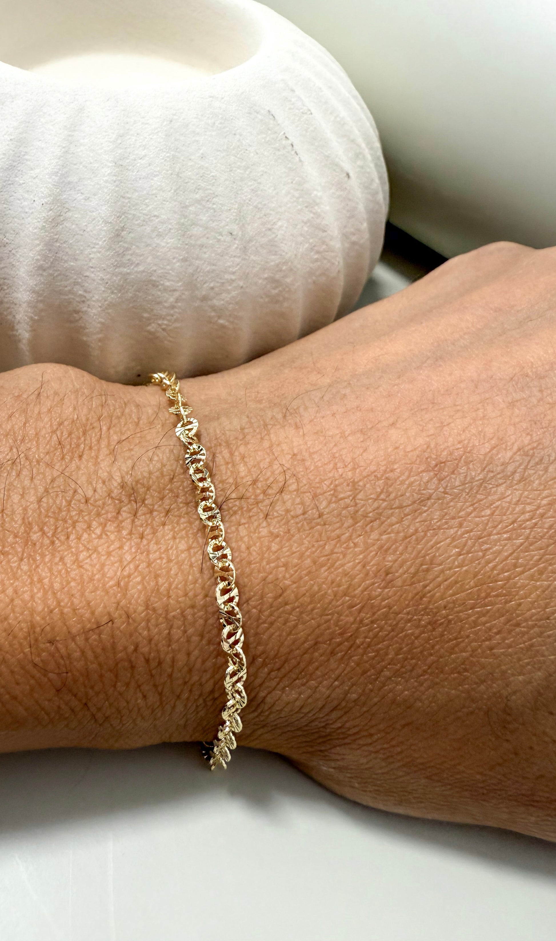 Velani Jewelry Diamond Cut Mariner Bracelet