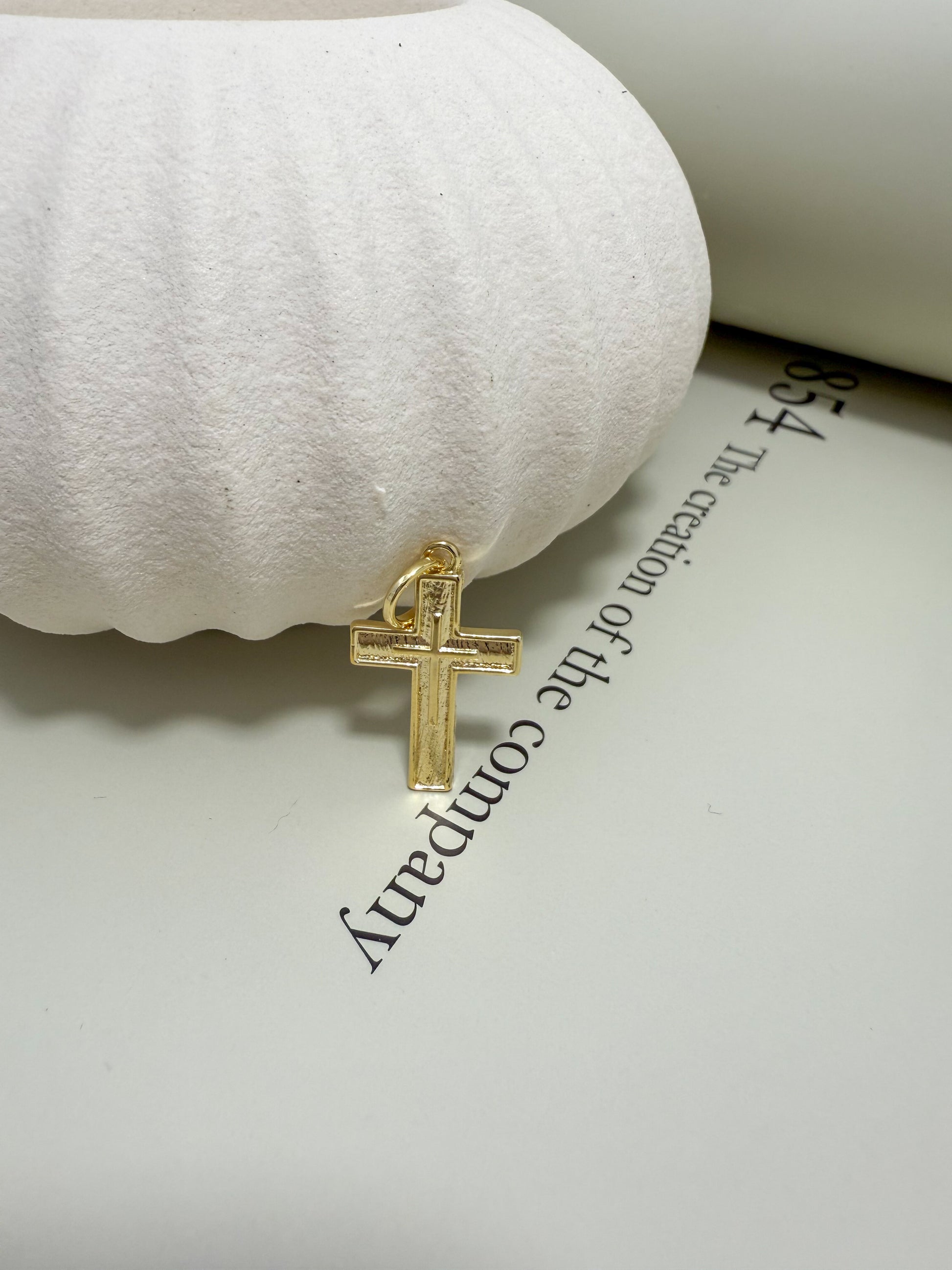 Velani Jewelry Duo Cross Textured Pendant