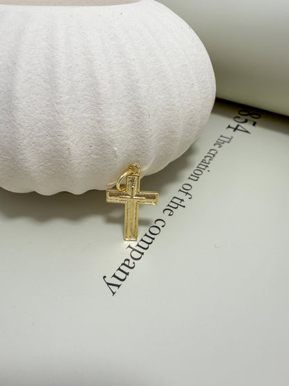 Velani Jewelry Duo Cross Textured Pendant