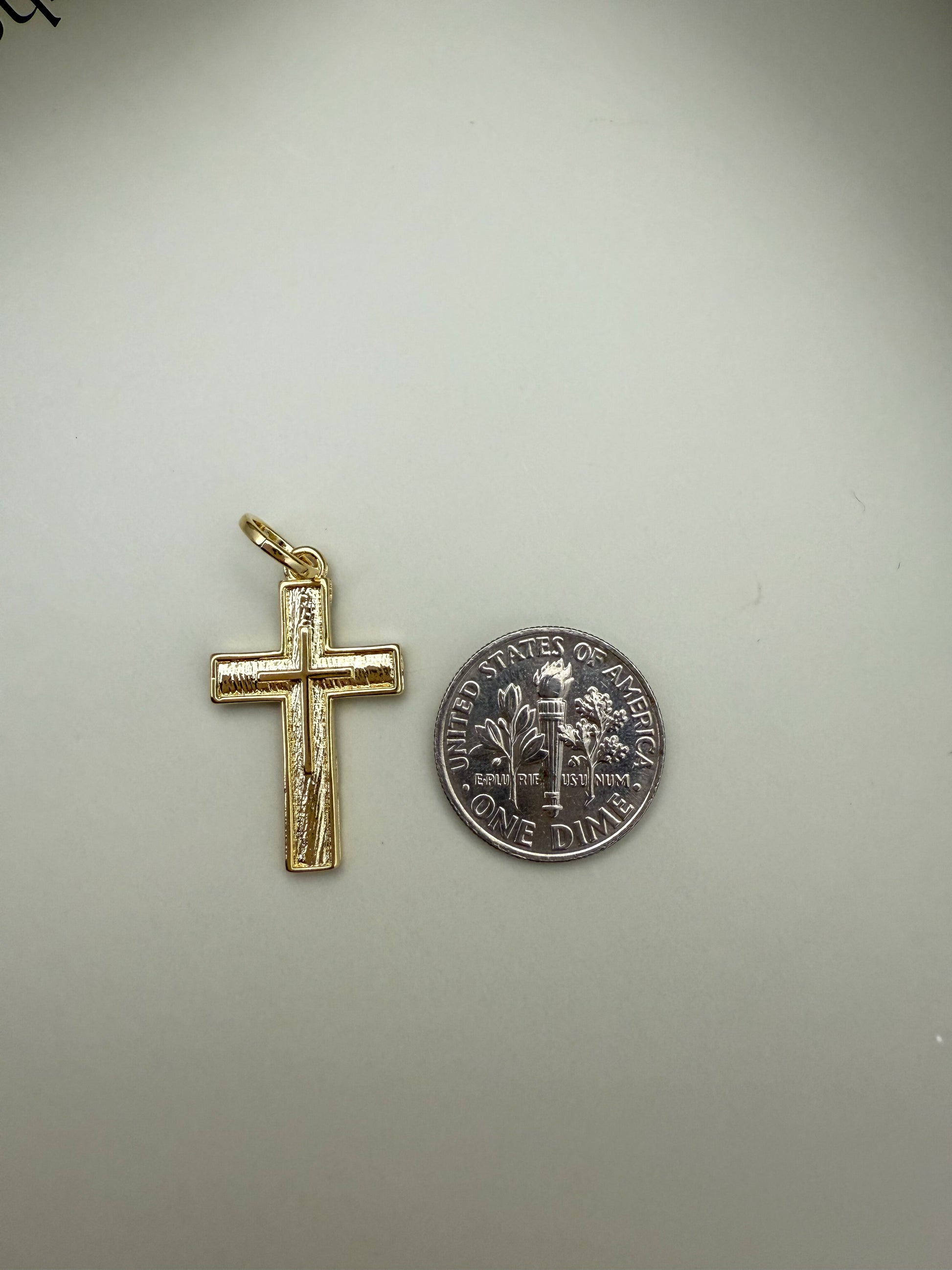 Velani Jewelry Duo Cross Textured Pendant